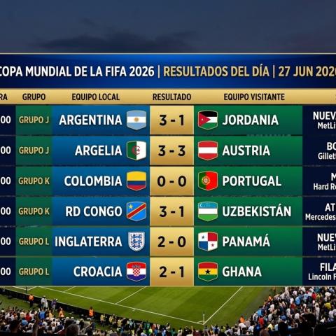 Tabla de Resultados - 27 de Junio