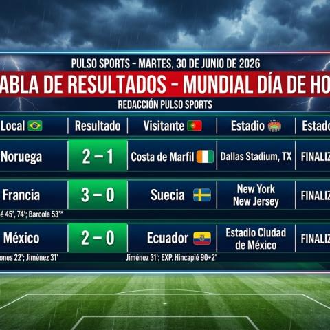 Tabla de resultados -30 de Junio